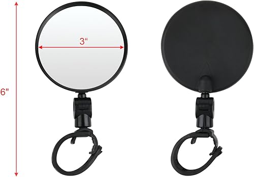 Miniatura 2 de Cosmos Espejo retrovisor de bicicleta de vidrio HD Convexo Espejo giratorio ajustable de 360 grados para manillar de bicicleta, espejo de seguridad