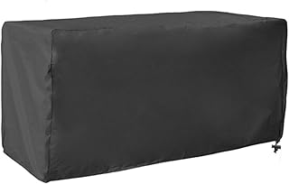 210D Oxford Gartenbox Abdeckung Wetterfest mit Schnalle & Kordelzug, UV-Beständige Schutzhülle für Aufbewahrungsboxen im Außenbereich, Schwarz(123×62×55cm)