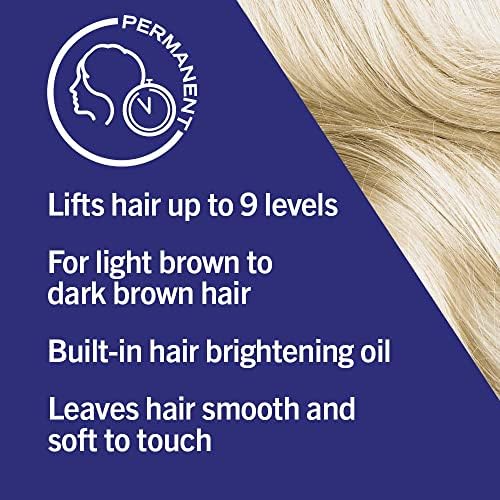 Schwarzkopf LIVE Intense Lightener, Permanent Blonde Bleach Hair Dye, With Brightening Oil Booster, Lifts Hair Up To 9 Levels, Max Blonde 00B