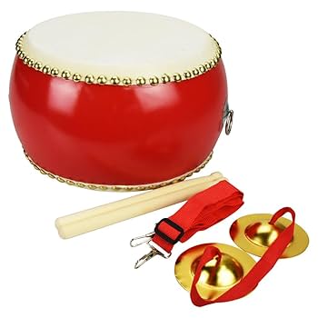 ミニ和太鼓　最終値下げ Amazon.co.jp: ミニ太鼓 和太鼓セット ストラップ/バチ付き 牛革