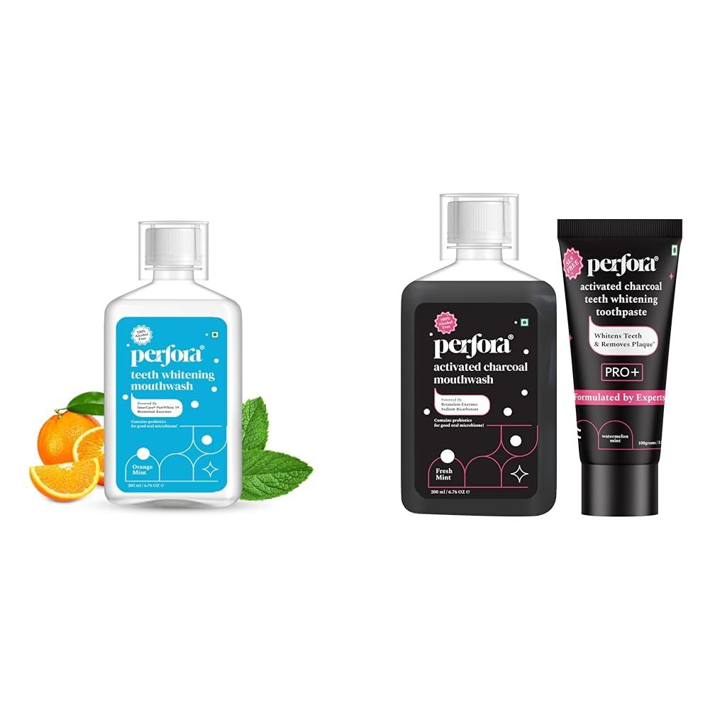 Perfora Teeth Whitening Mouthwash | Alcohol Free | Mouth freshner With Active Ingredients Like Ime | Perfora Activated Charcoal Toothpaste and Mouthwash Combo | Enamel Safe Teeth Whitening Toothpaste-picture-13