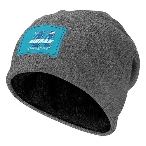 Bonnet gaufré haut de gamme doux pour la peau et doublé polaire gris