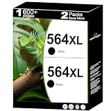 Couleuris 564XL Ink Cartridges for hp Black Replacement for 564 XL 2 Pack hp564xl for 7520 6520 5520 3520 4620 7525 6525 6510 5510 7510 B8550 C6300 D5400 D7560 Printers Black