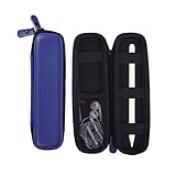 HDE Leather Case for Apple Pencil Smart Pen Stylus Hard Shell Cover Storage Pouch for iPad Pro Pen, Samsung S3 S Pen, Livescribe 3 Smartpe (Navy Blue)