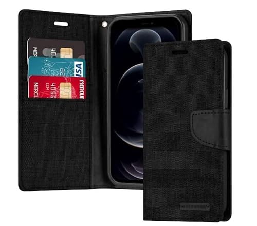 TAVICE Wallet Flip Denim Case Cover Compatible with iPhone 15/14/13/12/11 Pro, Pro Max, Plus, XR, X, XS (Black, iPhone 11 Pro Max)