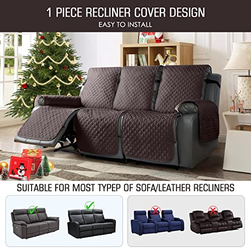 Taococo Recliner Sofa Slipcover Couch Covers For 3 Cushion Couch, Pet Sofa Cover For 3 Seat Recliner Sofa, Washable Reclining Sofa Cover Furniture Protector With Elastic Straps(3 Seater, Chocolate) #TOP1