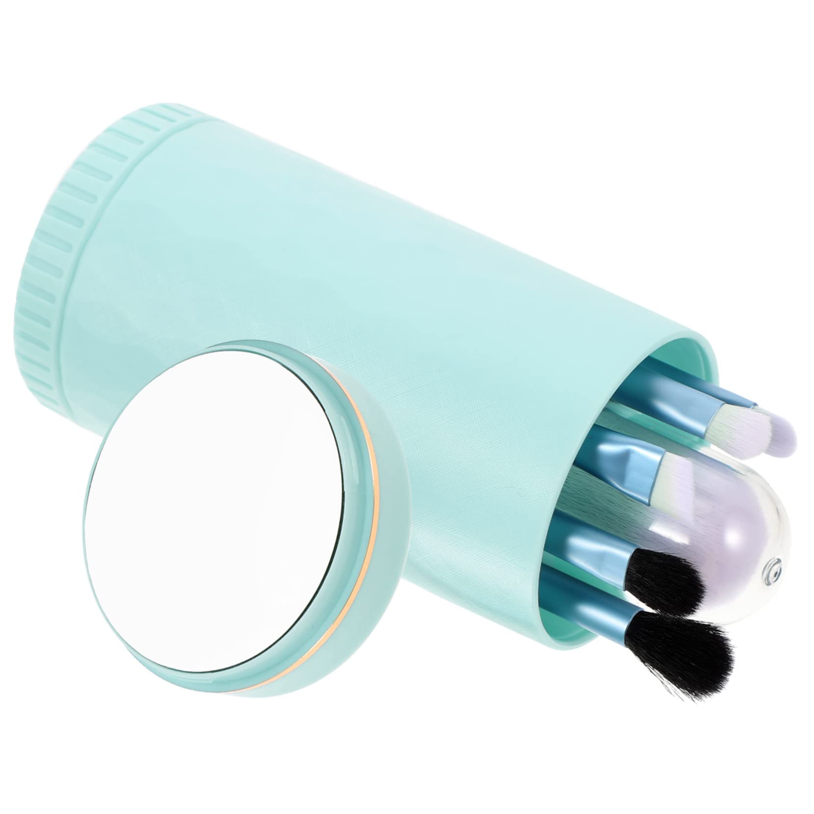 Healeved 5sätze Professionelle Makeup Pinsel Mit Blush-puder Tragbare Kosmetik Bürsten Für Makeup Kit Mit Spiegel Wasserblau Praktische Beauty Werkzeuge Für Reisen