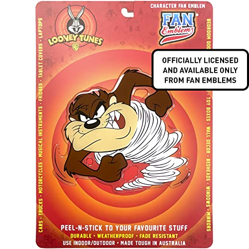 Image of Fan Emblems Taz Car Decal Car Decal, Classic Looney Tunes Character (Automotive Domed, Transparent, 5.75 x 5.37 x 0.10 inches)