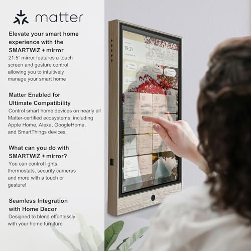 Image of SmartWiz＋+ Mirror | 21.5'' Smart Home Controller | Matter Compatibility Equipped with Gesture UI