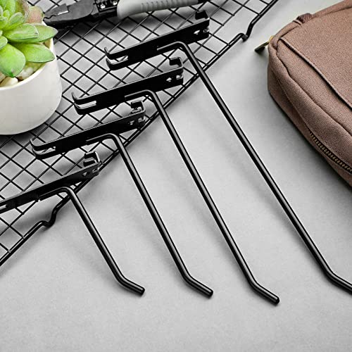 40 Pack Gridwall Hooks Heavy Duty Display Hooks For Grid Wall Grid Wall Hangers Gridwall Hooks Hangers Grid Rack Hooks Gridwall Peg Hooks For Grid Wall Panel Accessories, 4", 6", 8", 10" (Black) #TOP5