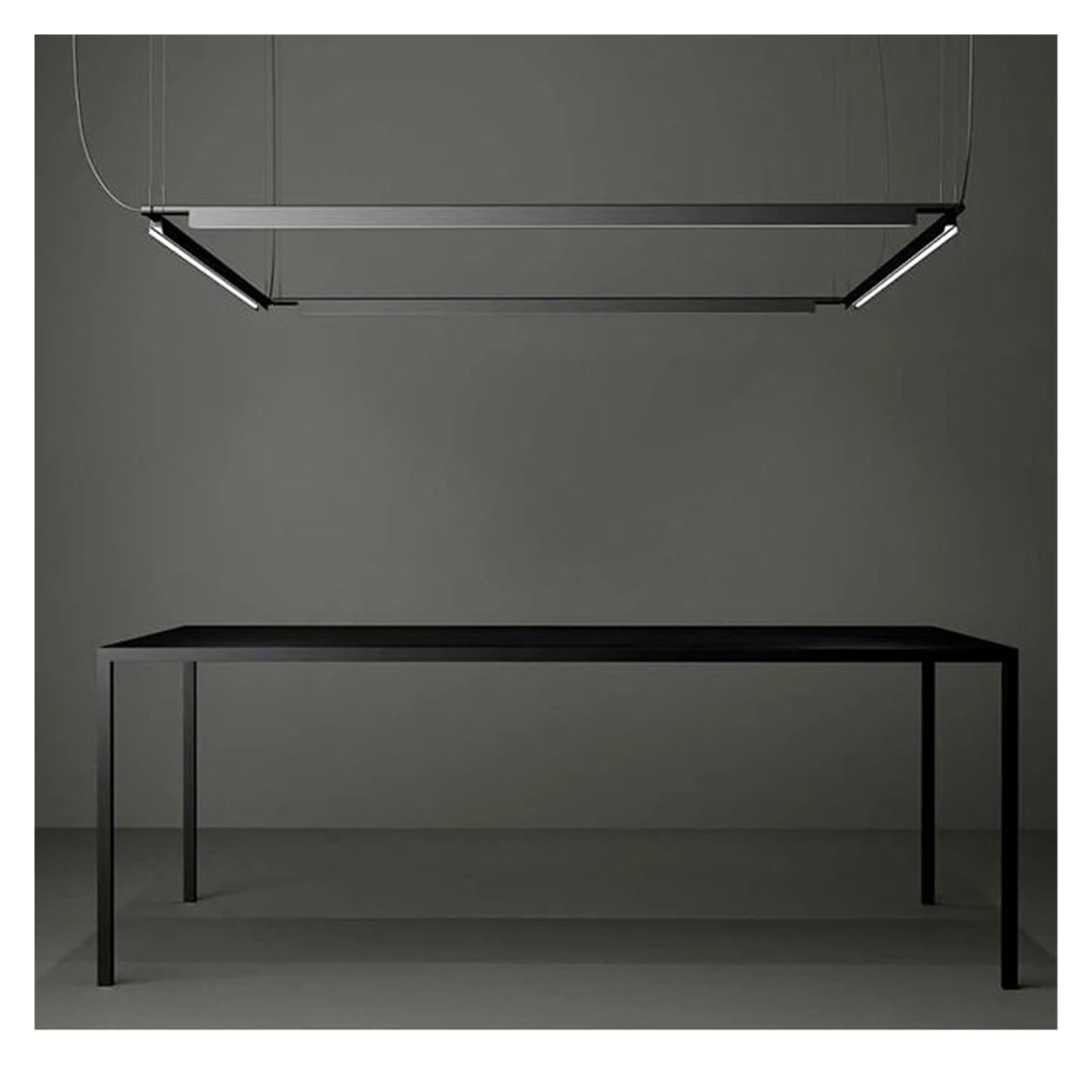da a Sospensione lineare nordica, Design Creativo, da a Sospensione per Soggiorno, Ufficio, Ristorante, Tavolo da Pranzo a LED, Lungo, Moderno (Argento, Lunghezza 85 cm)