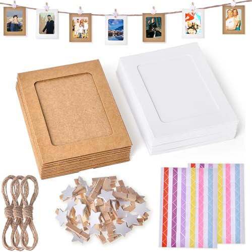 G2PLUS Papier Fotogirlande mit 20 Stück Rahmen, 11.5x15.5cm Schwarz