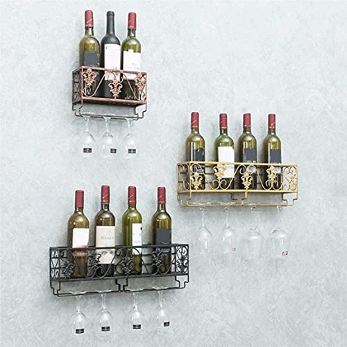 Support de verre à vin suspendu en fer forgé pour libérer l'espace des placards