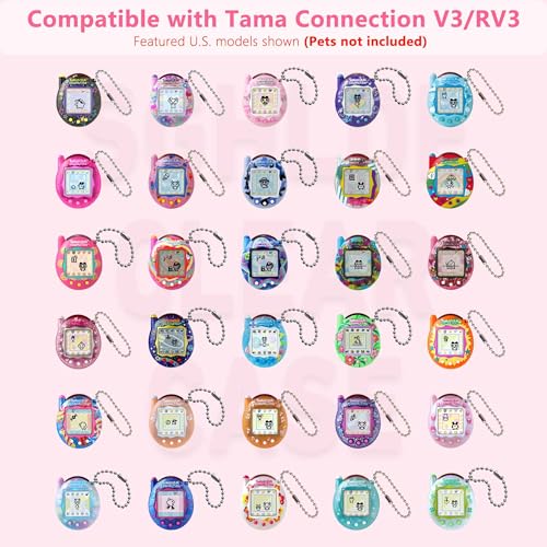 Image of for Tamagotchi Connection Case, Clear Hard PC Drop-Proof Protective Cover, Transparent Portable Carrying Storage Case for Tamagotchi Connection Accessories (Cover Only), Translucent Pink