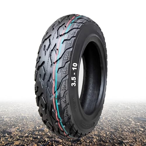 3.50-10 Scooter Tire, 3.50 10 Inch Tubeless Tire, 56J 6 P.R. 280KPA Thickened Wear-Resistant Anti-Skid Neumaticos, for Front/Rear Replacement Tire