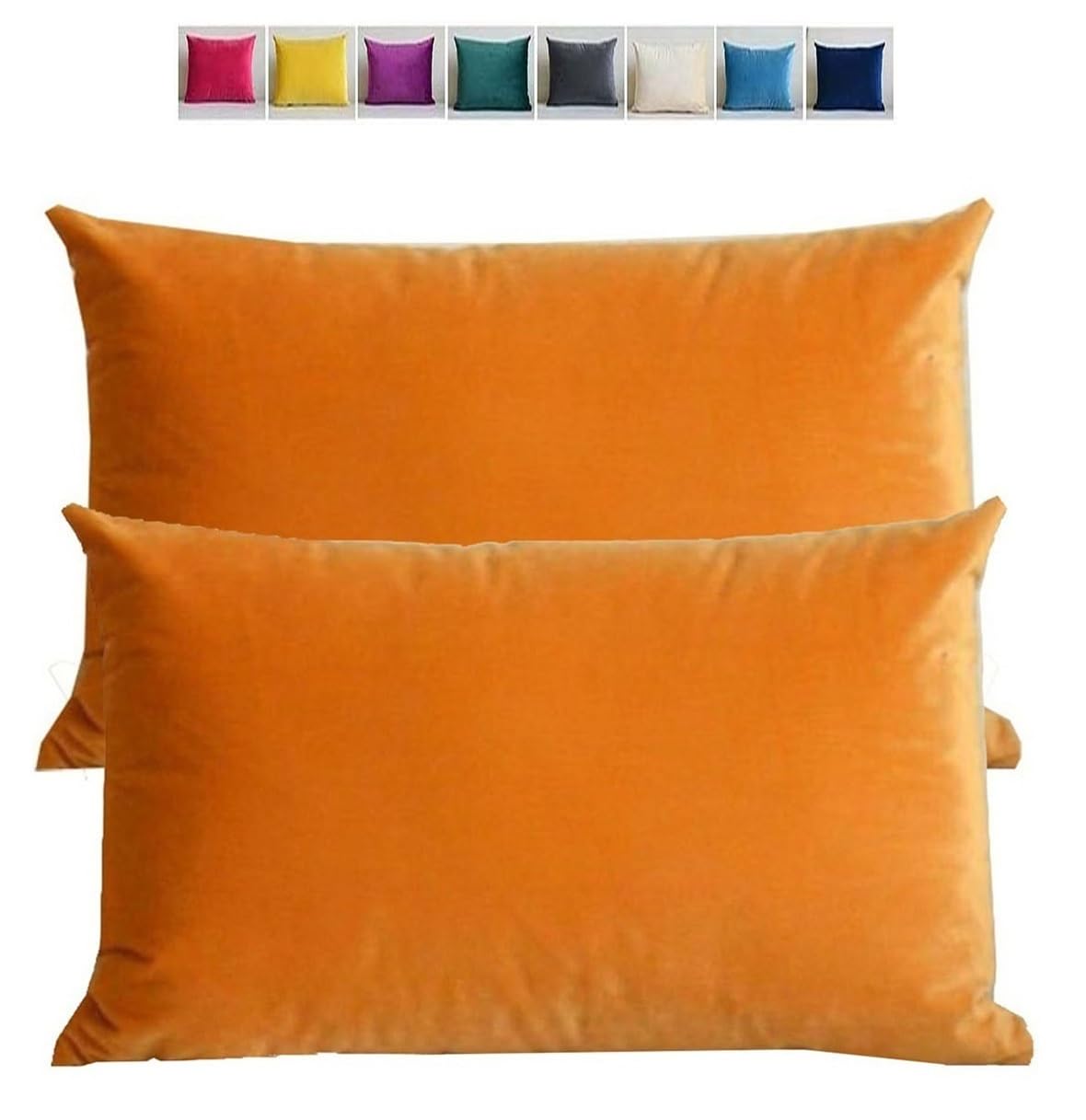 adadvo Corduroy Soft Decorative Pillow Case 50x50 50x80 70x70 cm Square Rectangle Cushion Covers Throw Pillow Cover, Home Decorations for Sofa Couch Bed Chair set of 2 Pack(Orange,60x70 cm 24x28 in)