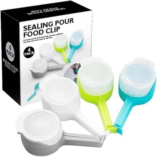 Food Clips Set,4 Pack Set Snack Sealing Clips,Chip Bag