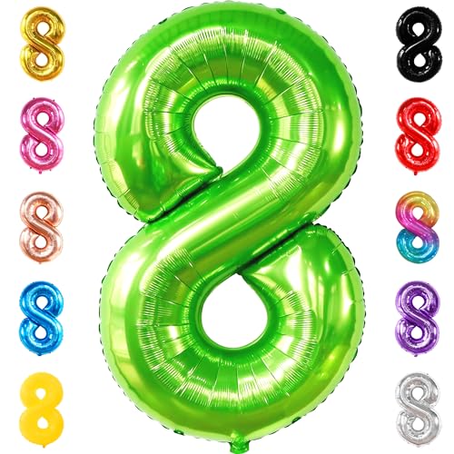 Image of KatchOn Light Green Number 8 Balloon 40 Inch