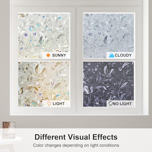 Película decorativa de ventana con diseño 3D y efecto arcoíris miniatura 7