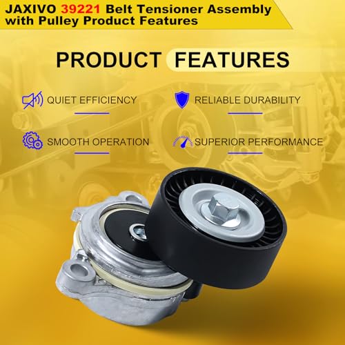 Image of 39221 Belt Tensioner Assembly with Pulley Compatible with 15-17 Expedition,11-17 F-150 Mustang,15-19 Transit-150 /Transit-250 /Transit-350,15-17 Navigator,3.5L /3.7L Gas(19310299,BR3Z6B209E)