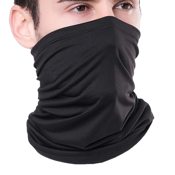 SYMKARD-Bambo Premium Neck Gaiter Face Cover,Super Soft,Multipurpose Headwrap for Men & Women | Face Mask, Neck Cover, Scarf for Outdoor & Sports, Black-picture-13