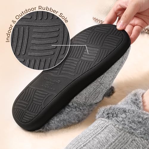 Image of Slippers for Women Fuzzy House Slip on Indoor Outdoor Bedroom Home Shoes
