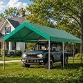 Nuturelly 10 x 20 FT Heavy Duty Carport, All-Weather Car Canopy Shelter with Reinforced Steel Frame, Portable Garage Tent for SUV, Truck, Boat & Outdoor Events, UV Resistant Waterproof Cover, Green