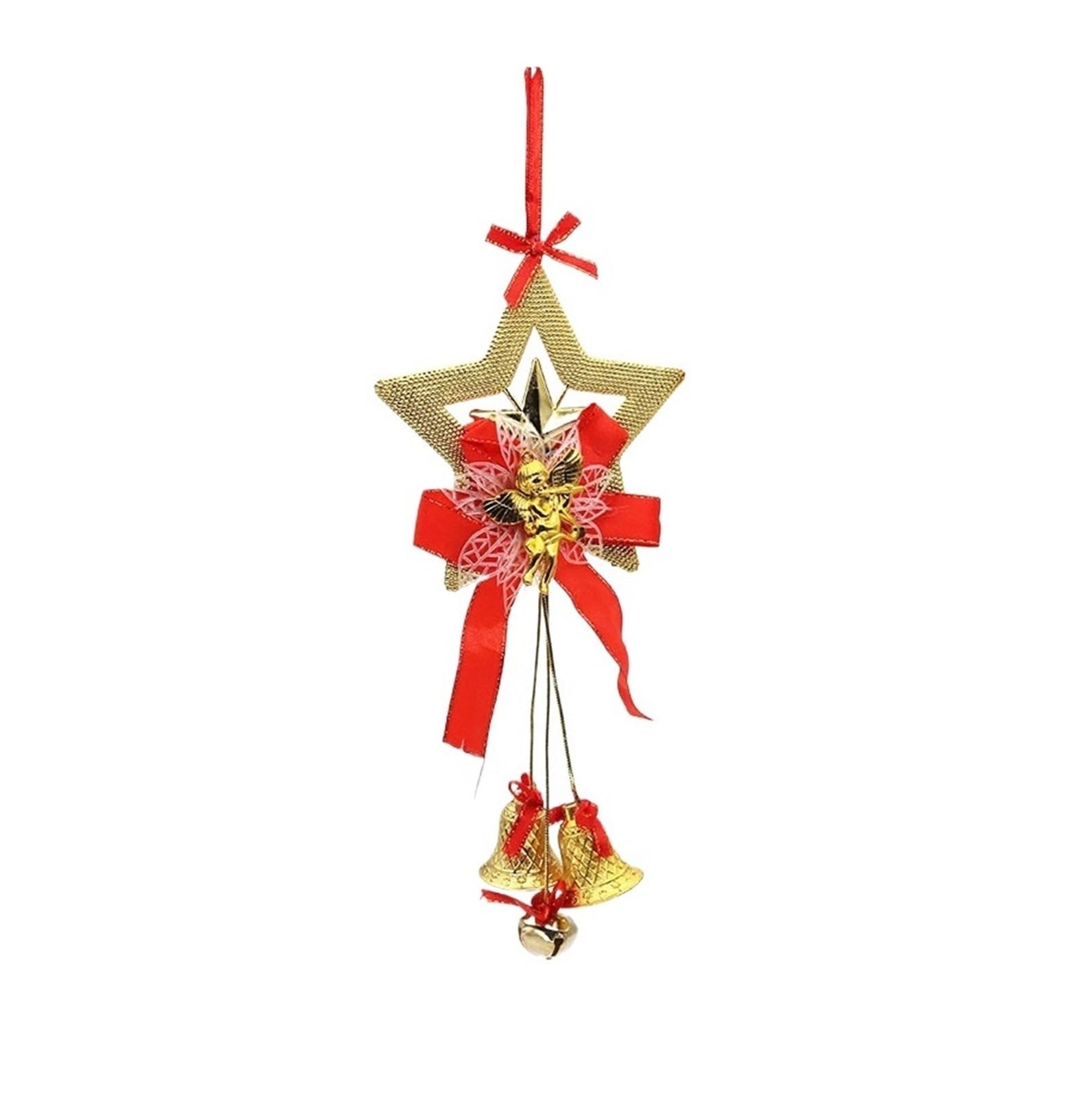 Campanelle Natale Campane di Natale Decorazioni Ornamenti Vintage in Metallo con Albero Appeso Decorazioni(Gold)