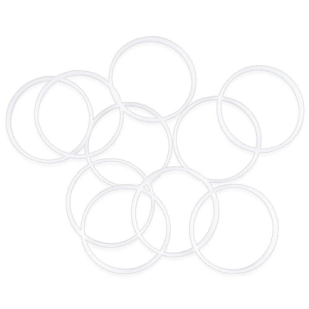 Ideen mit Herz Anelli in plastica | bianco | Anelli per acchiappasogni | Macramè | Gemme da decorare ulteriormente | Ø interno 7,7 cm, Ø esterno 8,2 cm, 6 mm di spessore | 10 pezzi