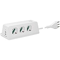 VIMAR 00609.CC.B Presa multipla da scrivania con interruttore e cavo 2m