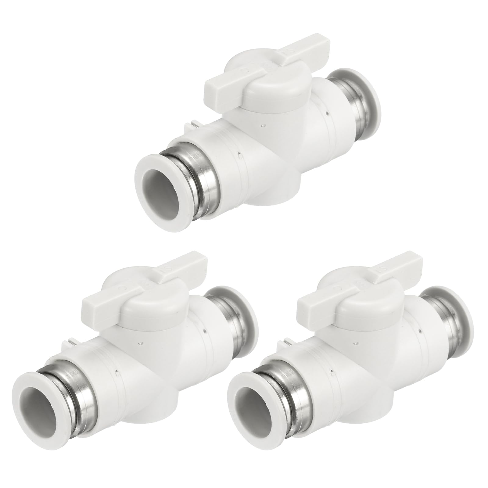 sourcing map 3pcs Pneumatic BUC Push to Connect Fitting Ball Valve 14mm Tube OD Air Flow Control Valve Tube Fittings Straight Union Connect Adapter Air Quick Connect Air Hose Fitting