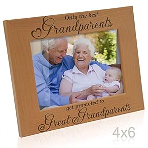 Only the best grandparents get promoted to great grandparents engraved natural wood picture frame grandma grandpa gifts grandparents day gifts mothers day fathers day 4 x 6 horizontal  urban country home decor