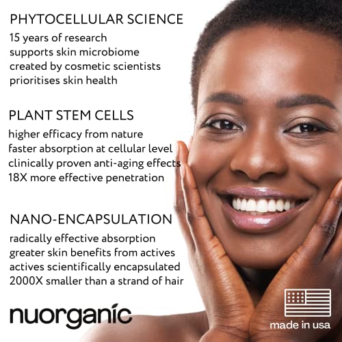 Nuorganic Hyaluronic Acid Serum For Face - Hydrate, Plump And Rejuvenate Your Skin With Plant Stem Cells & B5 - Vegan, Cruelty Free, Natural & Organic Ingredients (1Fl.oz) #TOP4
