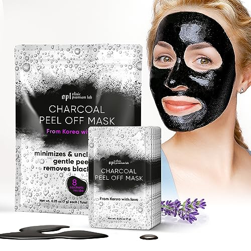 WONDER FAMILY Сharcoal Peel Off Face Mask Skin Care 8 pack - Blackhead Remover Mask For Man and Woman - Deep Cleaner and Purifying Blackhead Mask Black Charcoal Face Mask Peel Off