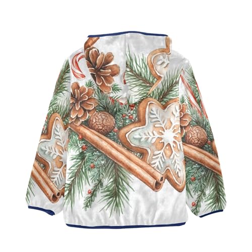Christmas Cookie and Cinnamon Girls Fleece Jacket Girls Fall Jacket Girls Zip Up Hoodie Girls Sherpa Jacket 2-10T2