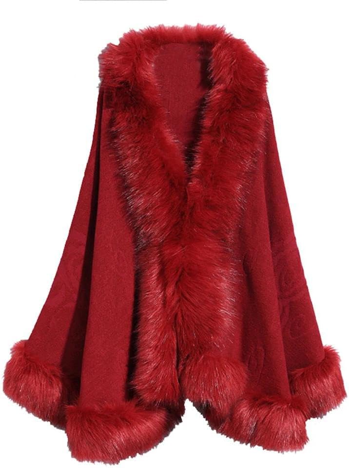 Lmtossey] レディース フード付きカーディガン ショール ポンチョ