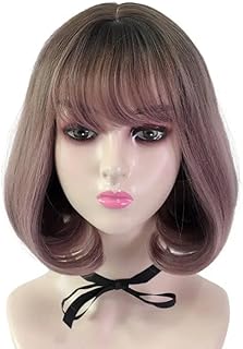 باروكه كارية شعر مستعار قصيرة تناسب النساء, مصنوعة من الفايبر , اطلالات يومية , حل تساقط الشعر ,تغيير اللوك الخاص بك