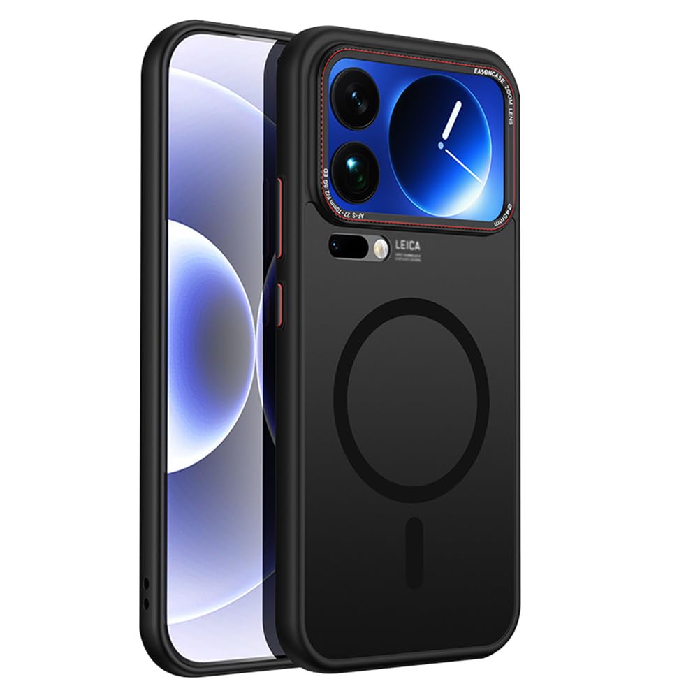 Durchsichtige Hülle Für Xiaomi 17 Pro Max/17 Pro/17, Schlanke Mit Drahtloser Ladefunktion, Magnetische Schutzhülle rutschfeste PC FallSchutz,Schwarz,17