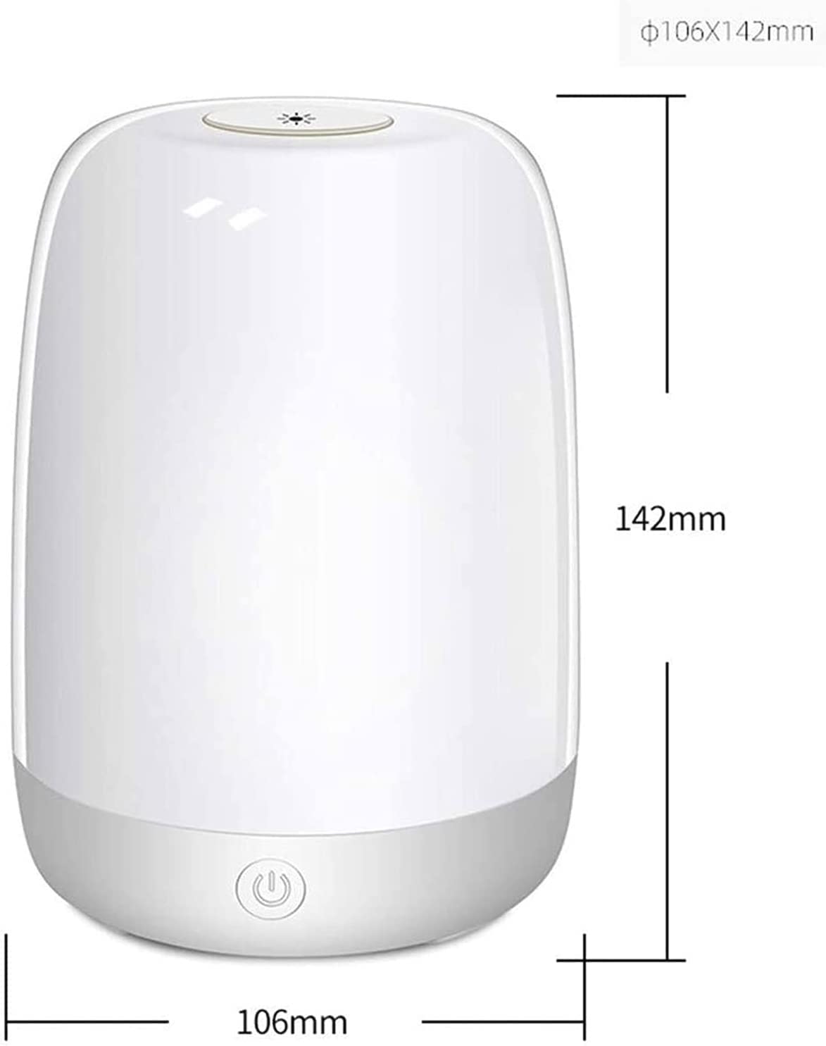 Lámpara de Noche con Sensor táctil, lámpara de mesita de Noche para Dormitorio Infantil, Recargable, Regulable, luz Blanca cálida + Cambio de Color RGB