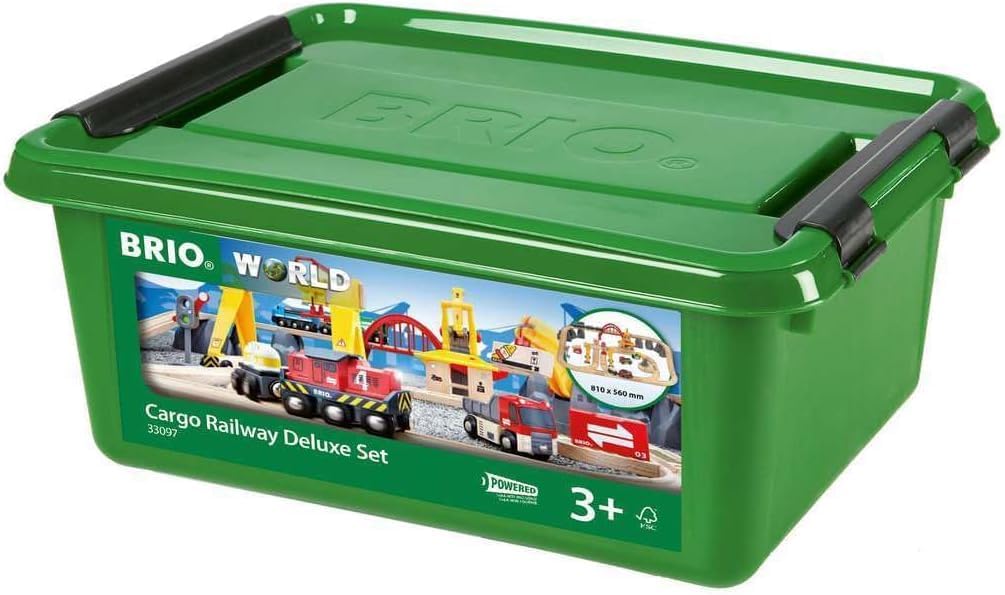 BRIO (ブリオ) WORLD カーゴレールデラックスセット [全54ピース] 対象年齢 3歳~ (電動車両 電車 おもちゃ 木製 レール) 33097