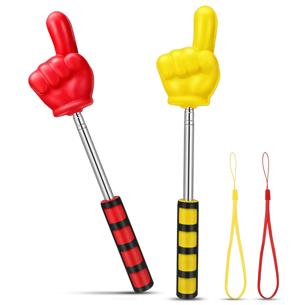LALAFINA 2-Pack Telescopic Pointers Extendable Teaching Sticks for Classroom Lessons Business Presentations Soft Ergonomic Handles 13.77 in Length