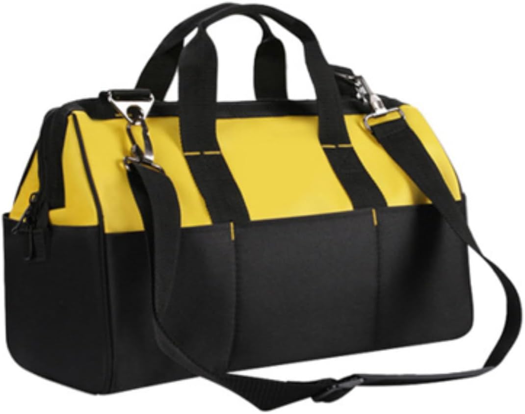 BiggDogg Bolsa de Ferramentas Profissional, Preto e Amarelo, Poliéster Resistente à Água, 45x30 cm, 6 Compartimentos, 25 Peças (Amarela)