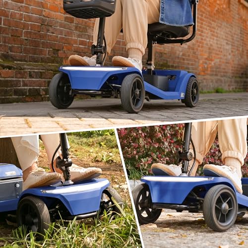 Image of 330lbs Max Weight, Electric Mobility Scooter for Adults 4 Wheel Mobility, 20miles Per Charge Electric Powered Wheelchair Power Scooters Blue
