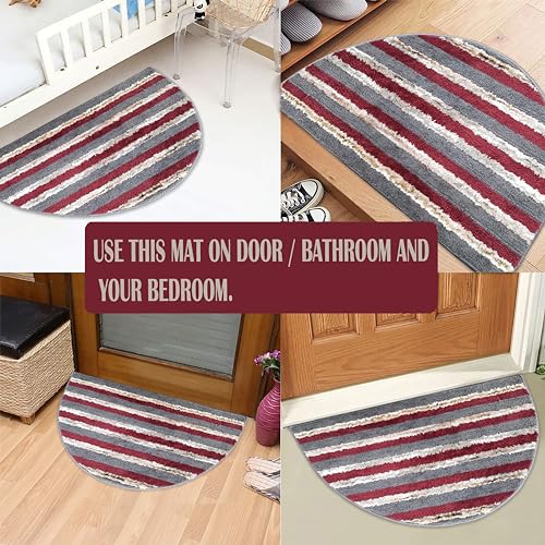 Image of Door Mats for Home | Door Mats for Home Entrance | Door Mat for Bathroom| Soft & Super Absorbent Mats for Shower | Washable, Non-Slip & Quick-Drying Mats (Pack of 2) (Multicolor 10)