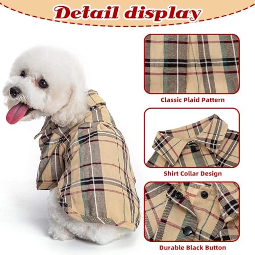 Pupteck Plaid Dog Shirt, Cute Puppy Cat Polo T-Shirt thumb #5