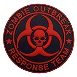 Zombie Outbreak Response Team Patch Biohazard Patches Tactical PatchZombie Outbreak-Black+Red)
