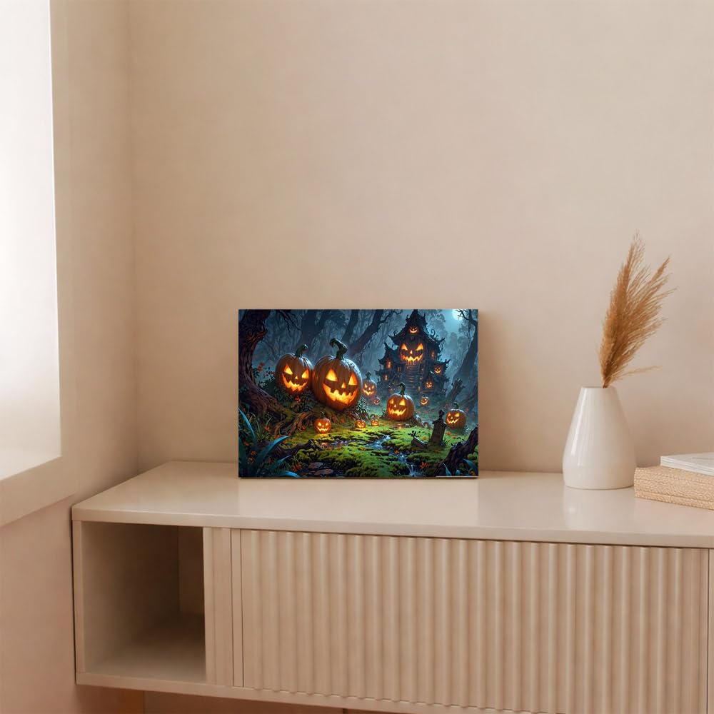 Wall Art | Printed MDF Wall Painting|Home Decor for Living Room, Bedroom, Office, Study (11x9inch) - Scary Spooky Halloween