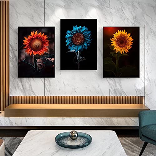Toile art tournesol pour habiller un grand mur vide de salon