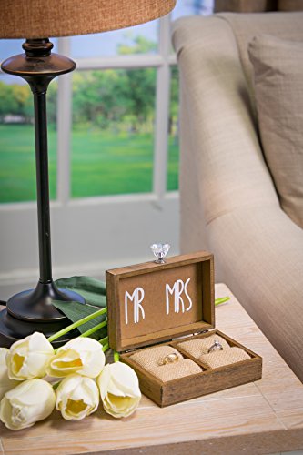 Cypress Home Wedding Decor “And Then Two Become One” Mr. And Mrs. Wooden Ring Holder Decorative Box - 5”W X 6”D X 2”H Elegant Wedding Proposal Rustic Gift Box #TOP5