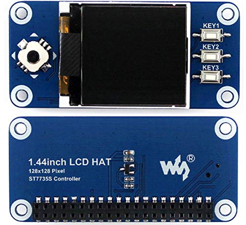 Image of waveshare 1.44inch LCD Display HAT for Raspberry Pi 3B+ /3B /2B /3B+ /Zero /Zero W,128x128 Pixels SPI Interface RGB, 65K Display Color ST7735S Driver